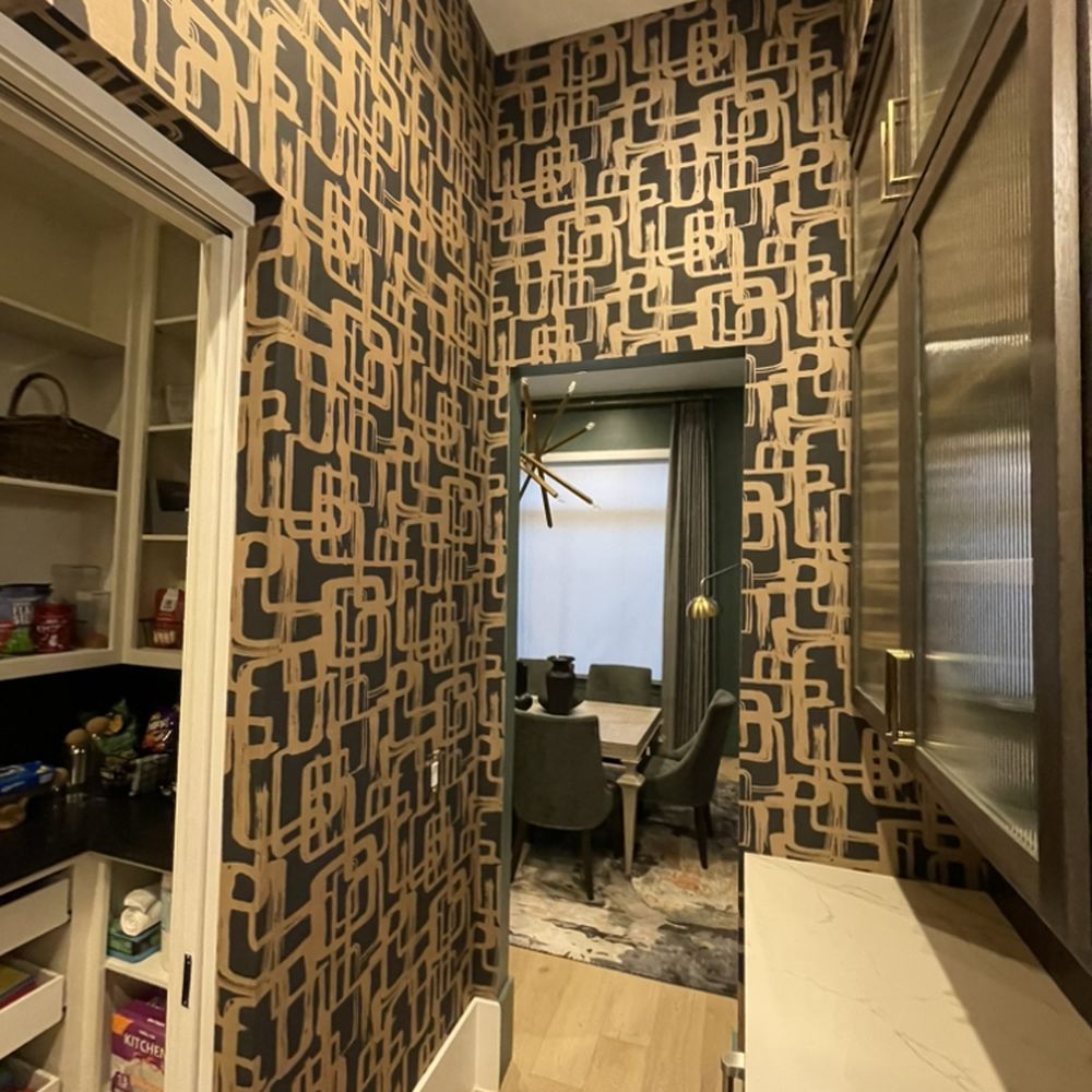 Commercial wallpaper installation in a professional business environment
